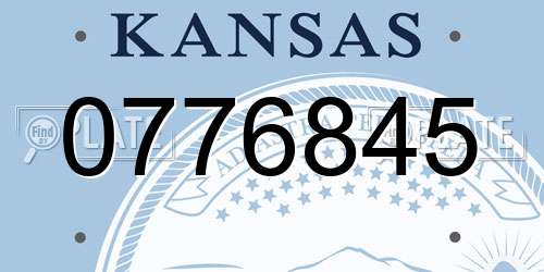 0776845 Kansas License Plate