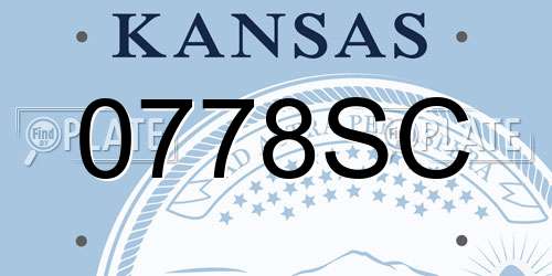 0778SC Kansas License Plate
