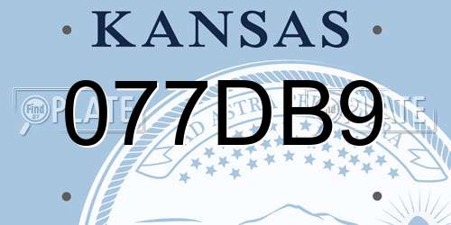 077DB9 Kansas License Plate