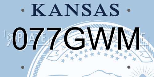 077GWM Kansas License Plate