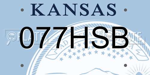 077HSB Kansas License Plate