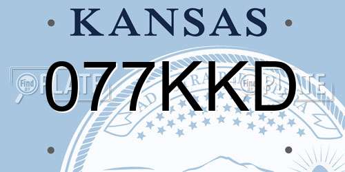 077KKD Kansas License Plate