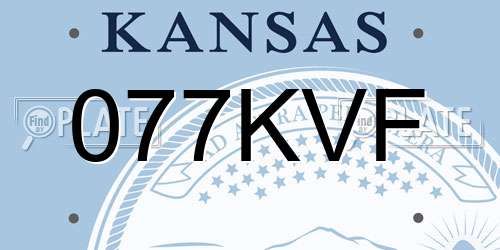 077KVF Kansas License Plate