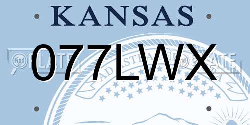 077LWX Kansas License Plate