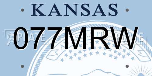 077MRW Kansas License Plate
