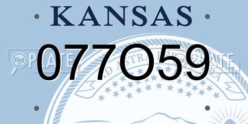 077O59 Kansas License Plate