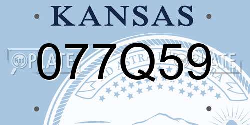 077Q59 Kansas License Plate