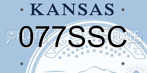 077SSC Kansas License Plate