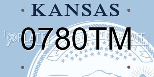 0780TM Kansas License Plate