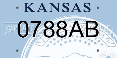 0788AB Kansas License Plate