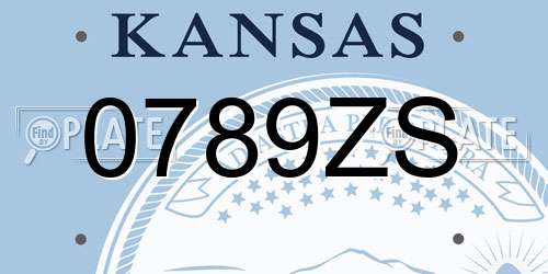 0789ZS Kansas License Plate
