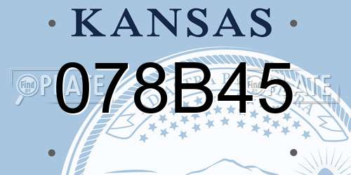 078B45 Kansas License Plate
