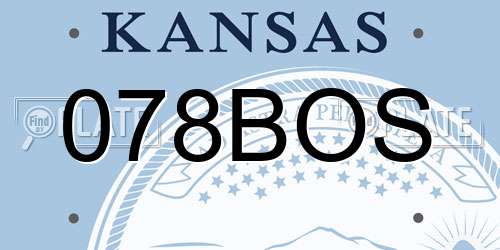 078BOS Kansas License Plate