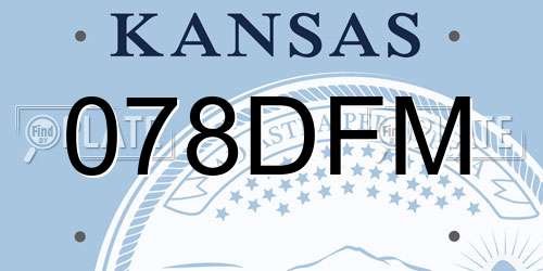 078DFM Kansas License Plate