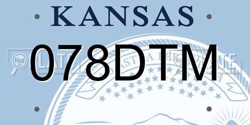 078DTM Kansas License Plate