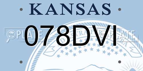 078DVI Kansas License Plate