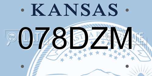 078DZM Kansas License Plate