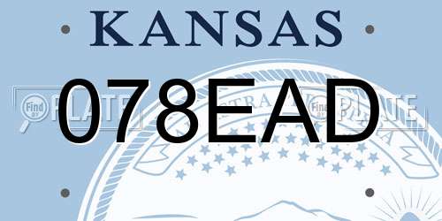 078EAD Kansas License Plate