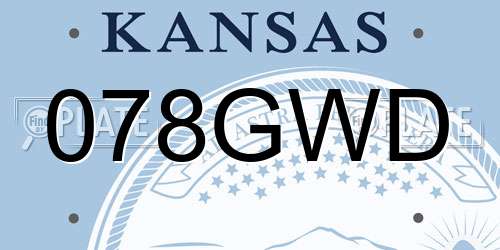 078GWD Kansas License Plate