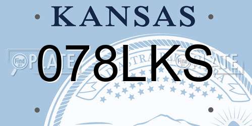 078LKS Kansas License Plate