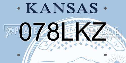 078LKZ Kansas License Plate