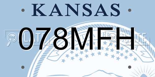 078MFH Kansas License Plate