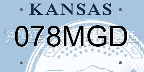 078MGD Kansas License Plate