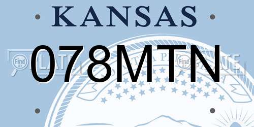 078MTN Kansas License Plate