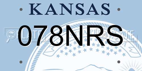 078NRS Kansas License Plate
