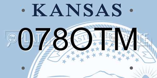 078OTM Kansas License Plate
