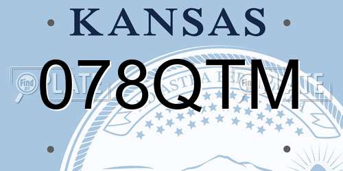 078QTM Kansas License Plate