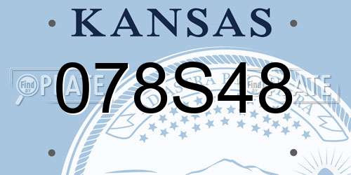 078S48 Kansas License Plate