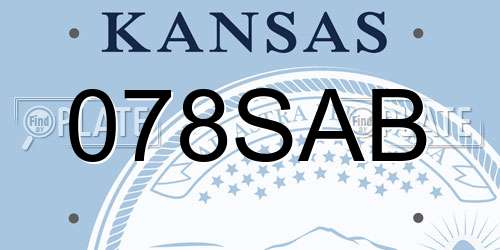 078SAB Kansas License Plate