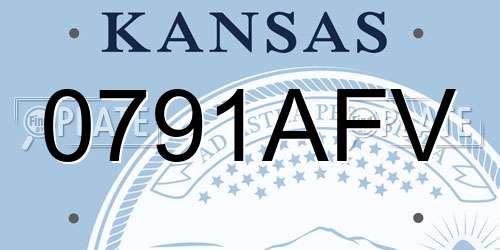 0791AFV Kansas License Plate