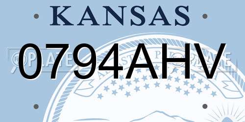 0794AHV Kansas License Plate