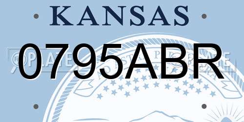 0795ABR Kansas License Plate