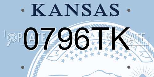 0796TK Kansas License Plate
