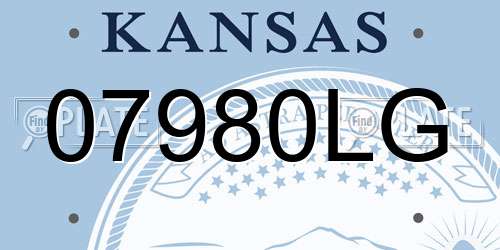 07980LG Kansas License Plate