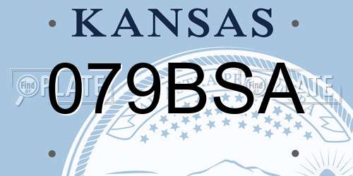 079BSA Kansas License Plate