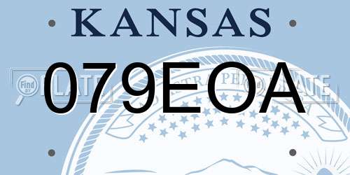 079EOA Kansas License Plate