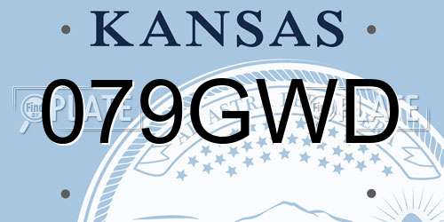 079GWD Kansas License Plate