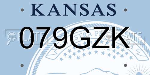 079GZK Kansas License Plate