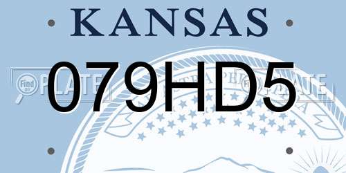 079HD5 Kansas License Plate