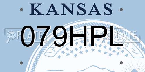 079HPL Kansas License Plate