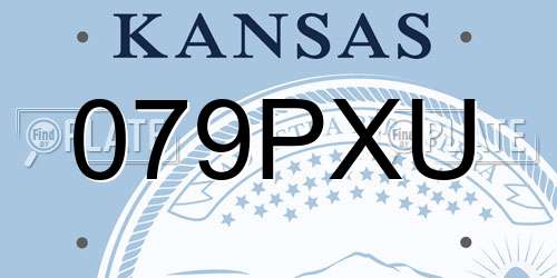 079PXU Kansas License Plate