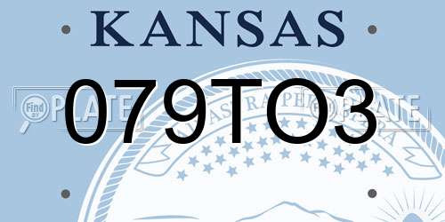 079TO3 Kansas License Plate