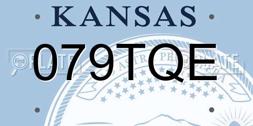 079TQE Kansas License Plate