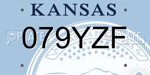 079YZF Kansas License Plate