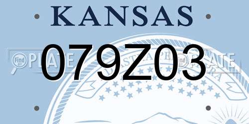 079Z03 Kansas License Plate