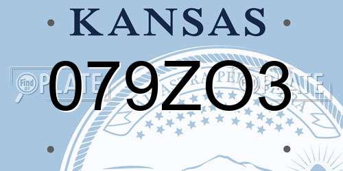 079ZO3 Kansas License Plate